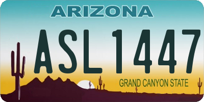 AZ license plate ASL1447