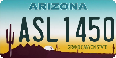 AZ license plate ASL1450