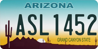 AZ license plate ASL1452