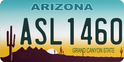 AZ license plate ASL1460