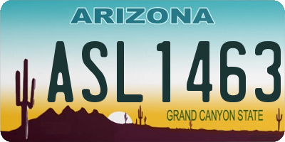 AZ license plate ASL1463