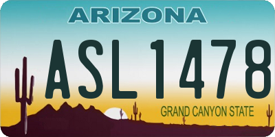 AZ license plate ASL1478