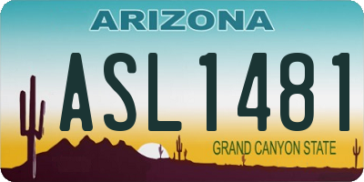 AZ license plate ASL1481