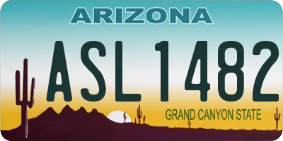 AZ license plate ASL1482
