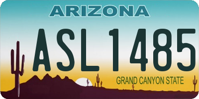 AZ license plate ASL1485