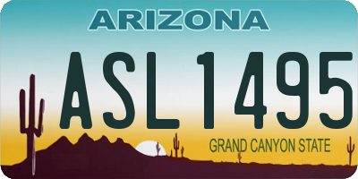 AZ license plate ASL1495