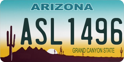 AZ license plate ASL1496