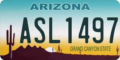 AZ license plate ASL1497