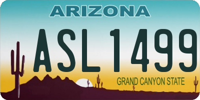 AZ license plate ASL1499