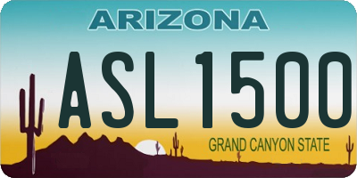 AZ license plate ASL1500