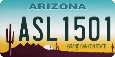AZ license plate ASL1501