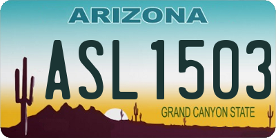 AZ license plate ASL1503