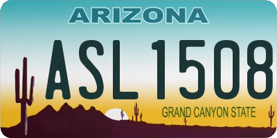 AZ license plate ASL1508
