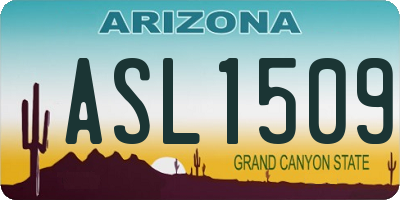 AZ license plate ASL1509