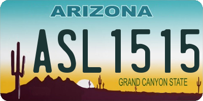AZ license plate ASL1515