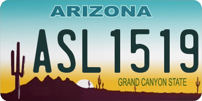 AZ license plate ASL1519