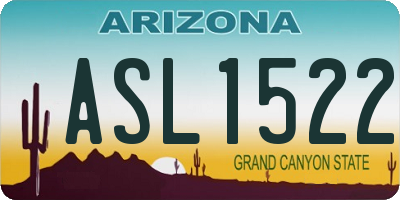 AZ license plate ASL1522