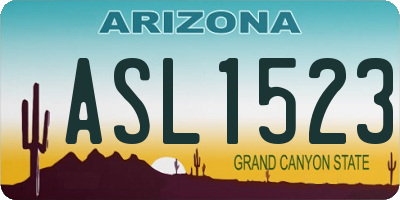 AZ license plate ASL1523
