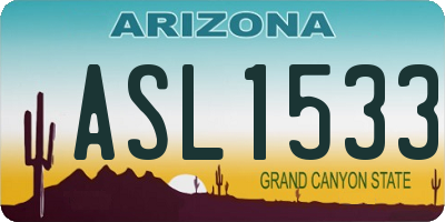 AZ license plate ASL1533