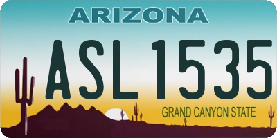 AZ license plate ASL1535