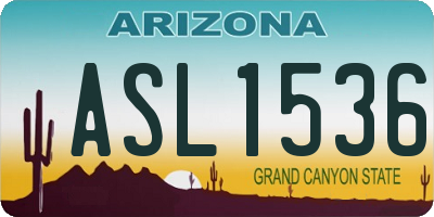 AZ license plate ASL1536