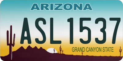 AZ license plate ASL1537