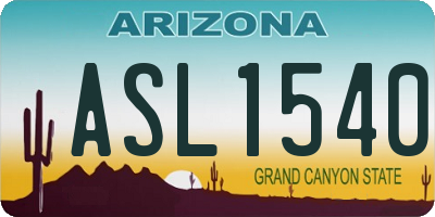 AZ license plate ASL1540