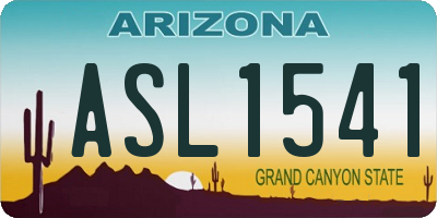 AZ license plate ASL1541