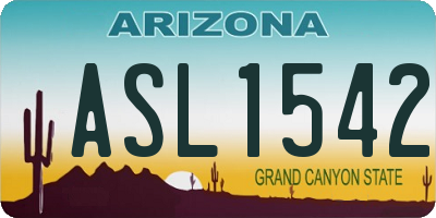 AZ license plate ASL1542