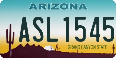 AZ license plate ASL1545