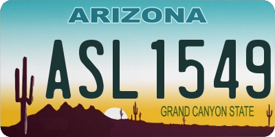 AZ license plate ASL1549