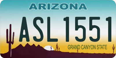 AZ license plate ASL1551
