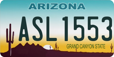 AZ license plate ASL1553