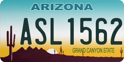 AZ license plate ASL1562