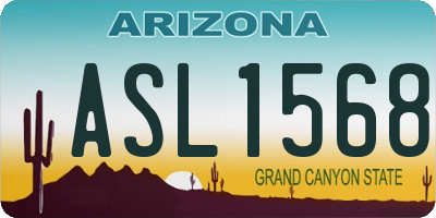 AZ license plate ASL1568