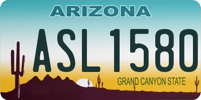 AZ license plate ASL1580