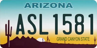 AZ license plate ASL1581
