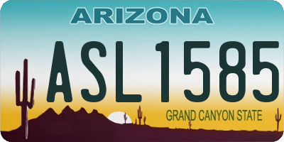 AZ license plate ASL1585