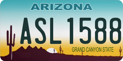 AZ license plate ASL1588