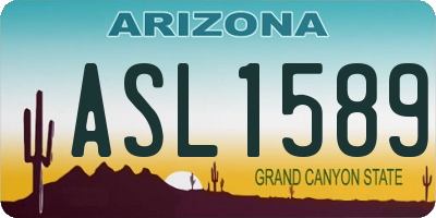 AZ license plate ASL1589