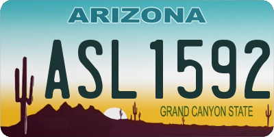 AZ license plate ASL1592