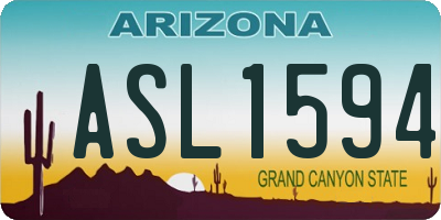 AZ license plate ASL1594