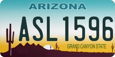 AZ license plate ASL1596
