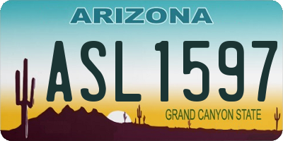 AZ license plate ASL1597