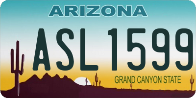 AZ license plate ASL1599
