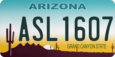 AZ license plate ASL1607