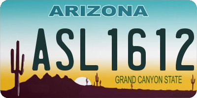 AZ license plate ASL1612