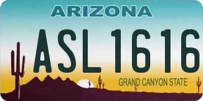 AZ license plate ASL1616