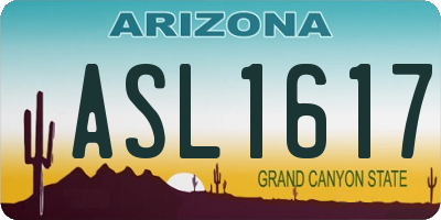 AZ license plate ASL1617