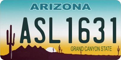 AZ license plate ASL1631